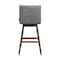 Armen Living Basila Swivel Bar Stool in Gray Oak Wood Finish with Gray Fabric 840254332249 - alternate 3
